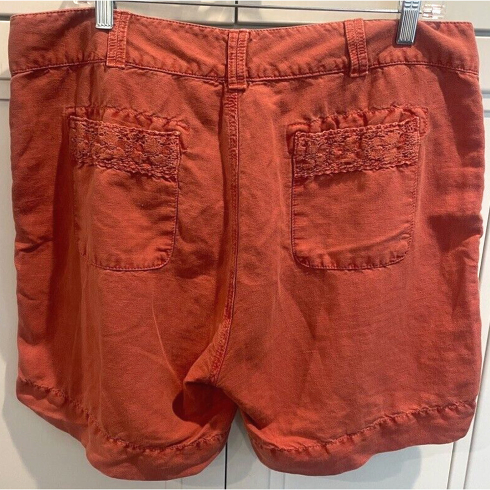 Sundance Women's Crochet Lace Shorts Sz 16/18 Linen Cotton Blend Boho Vacation - Picture 7 of 10